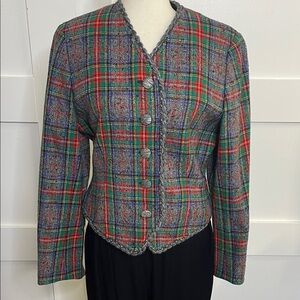 UNGARO Plaid Jacket - Made in Paris - Sz M